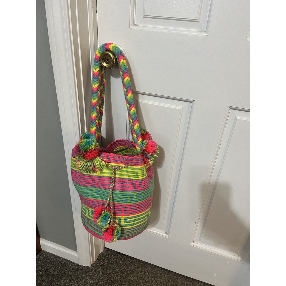 Bag Wayuu Mochila Bucket Boho Colombia Rioacha. Multi Colored. Large.